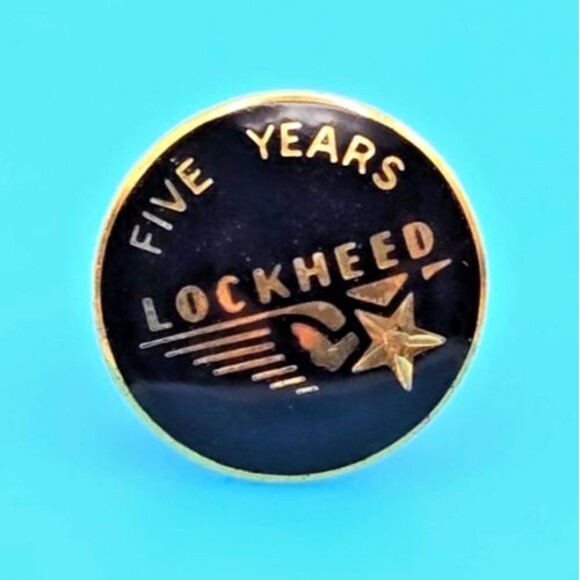 Lockheed Martin 5 Year Service Pin Employee Award 10k Gold Filled Pinback - Picture 1 of 4